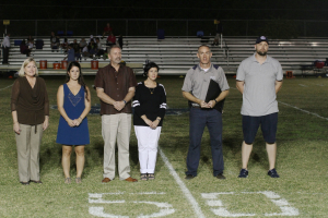 Merritt Island Christian School - Senior Night Half Time Presents the Foundation with a Plaque on 10/29/15